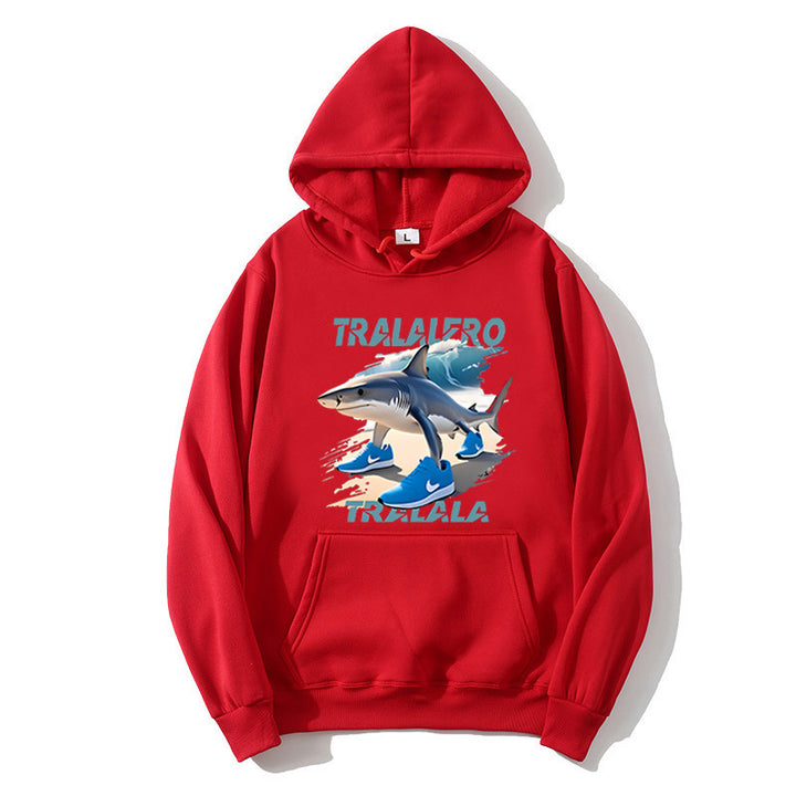 Women's hoodie with funny shark motif and graphic elements Chic & Stil