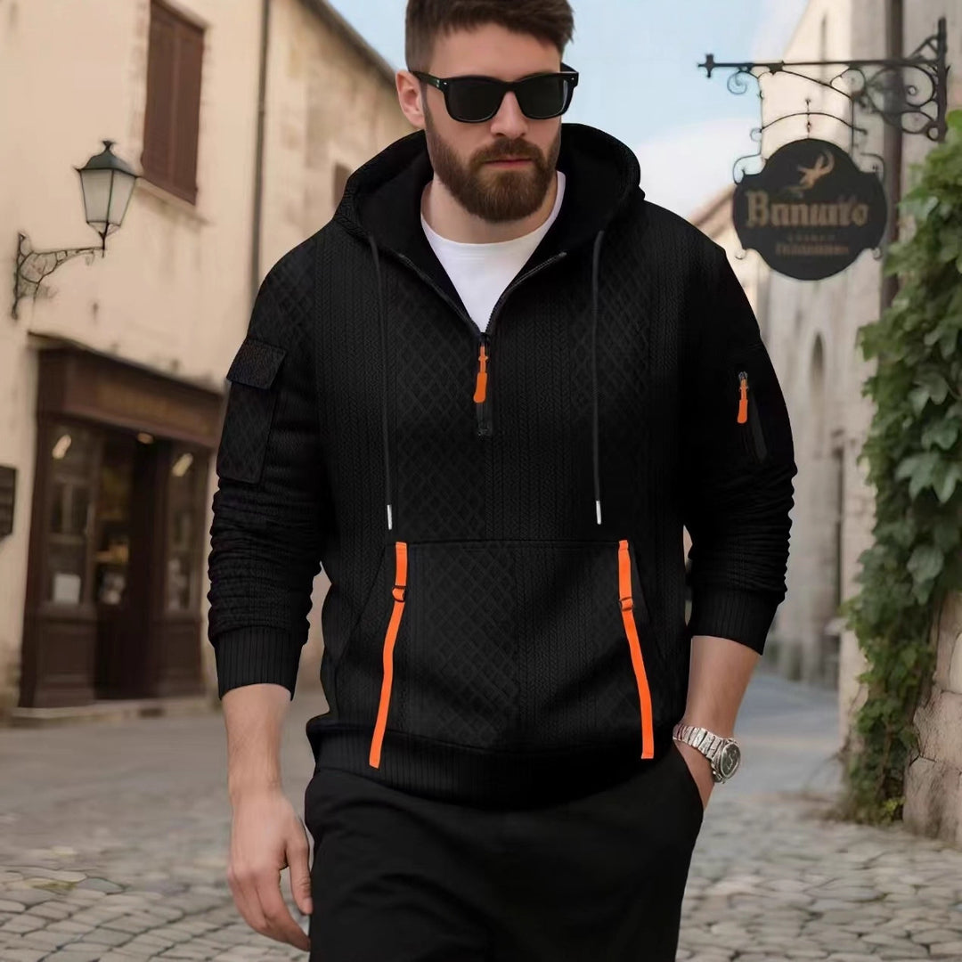 Men's stylish hooded sweatshirt with modern zippered pockets Lune London