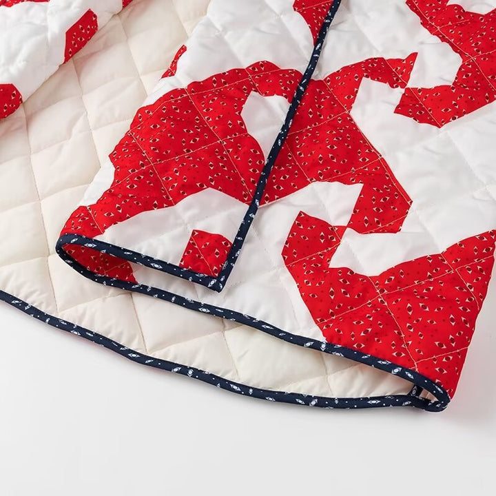 Quilted jacket for women with modern graphic design and open cut Amarae