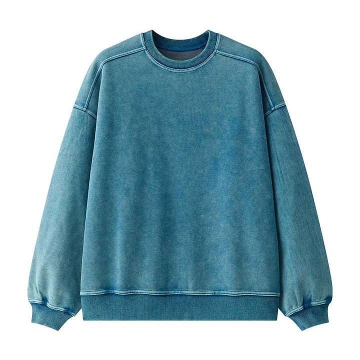 Women's Cotton Blend Relaxed Sweater with Washed Surface and Raglan Sleeves Amarae