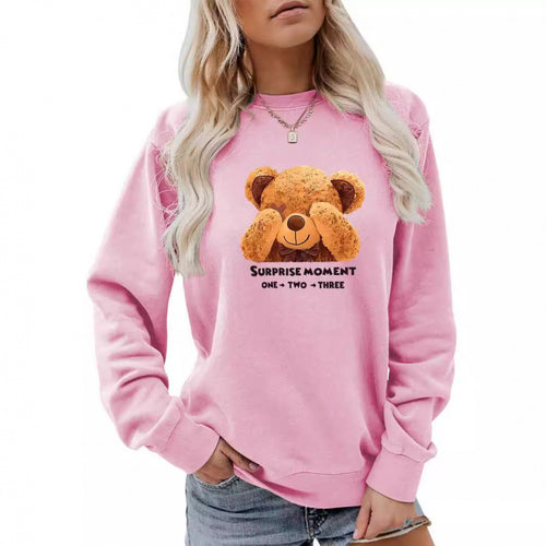 Women's leisure sweater with cute bear design Amarae