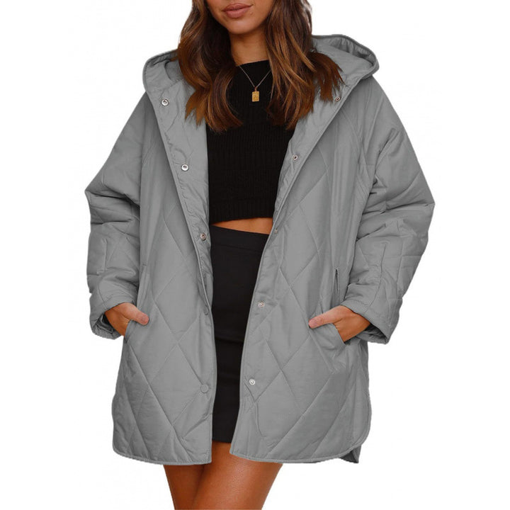 Ladies warm quilted jacket with hood Lune London