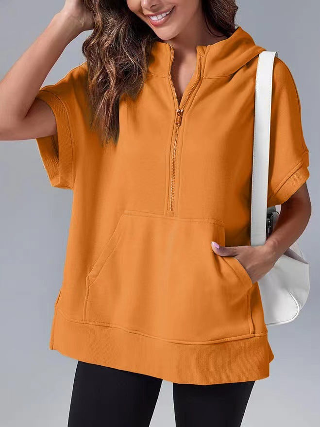 Casual hooded sweatshirt for women with zipper Lune London