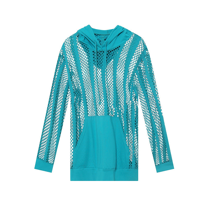 Sporty women's hoodie with breathable mesh from Lune London