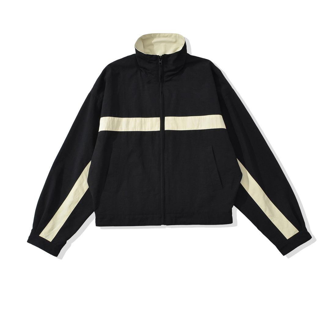 Women's sporty track jacket with high stand-up collar and contrasting stripes Amarae
