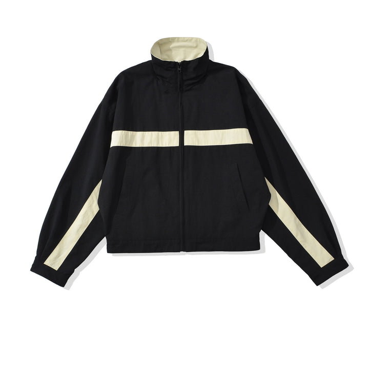 Women's sporty track jacket with high stand-up collar and contrasting stripes Amarae
