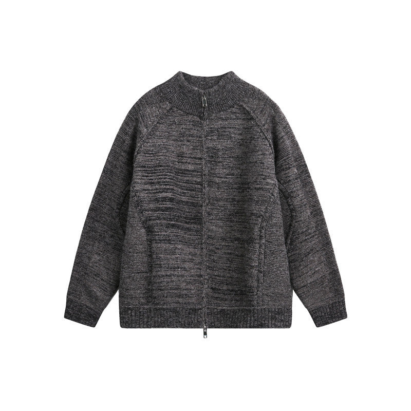 Unisex Knit Zip Jacket with Stand-up Collar, Raglan Sleeves and Ribbed Cuffs Amarae