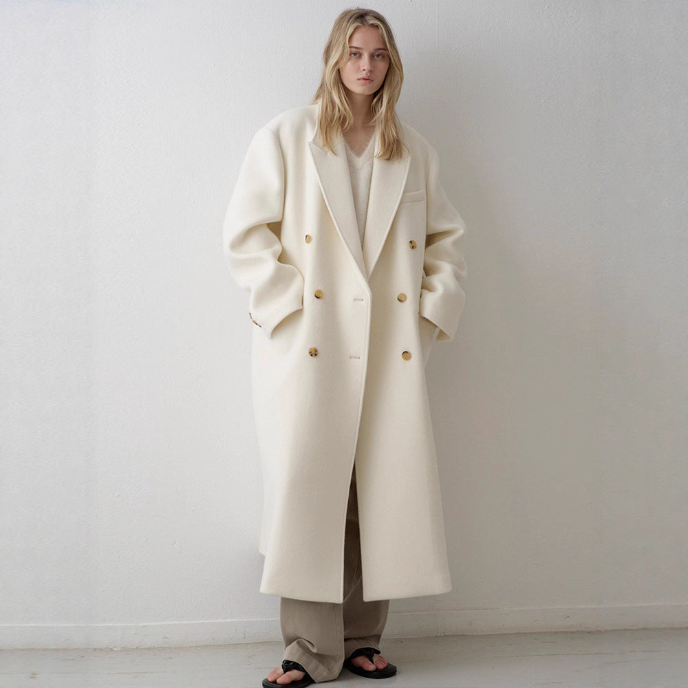 Veste longue oversize pour femmes avec patte de boutonnage double Chic & Stil