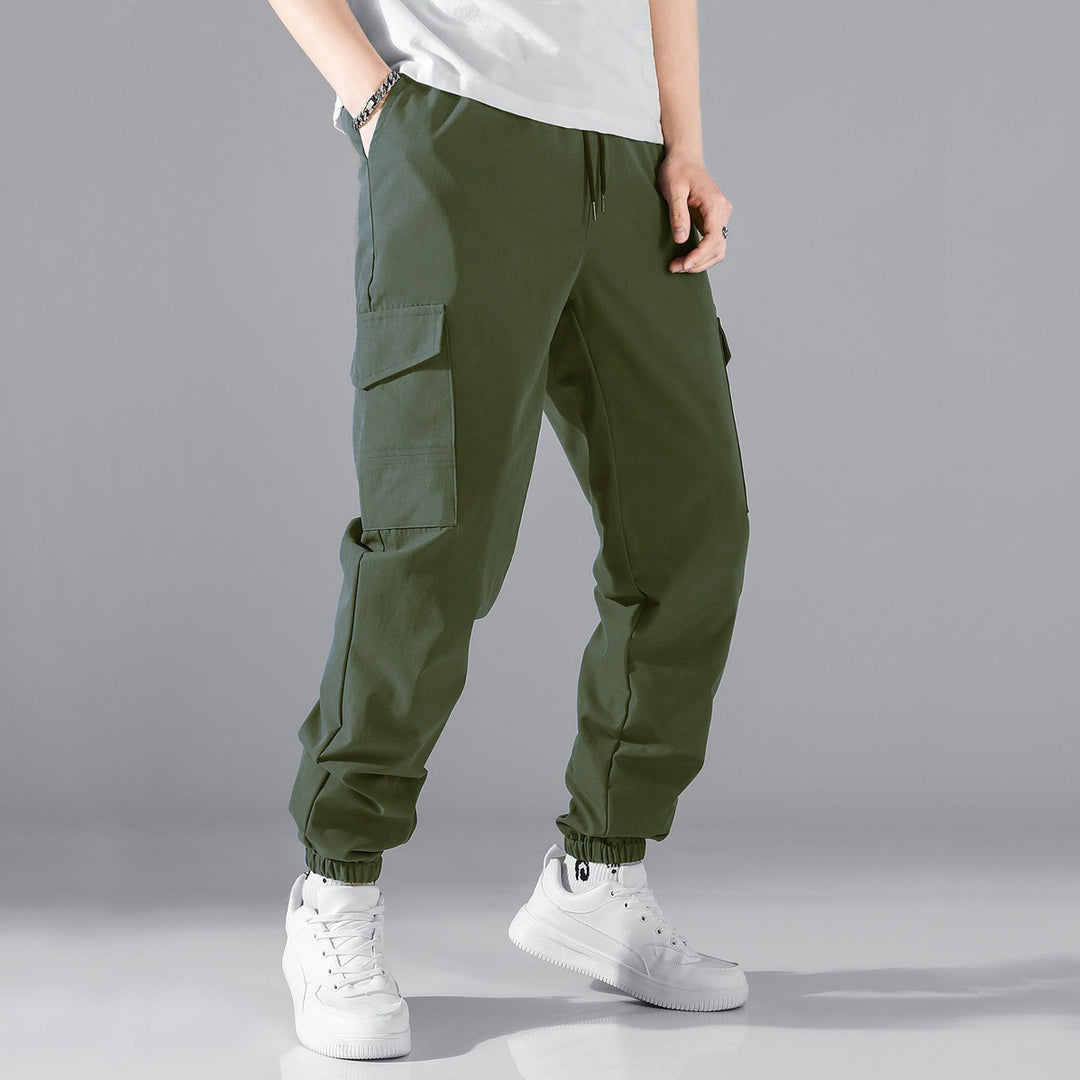 Men's cargo jogger pants with elastic waistband and side pockets Lune London