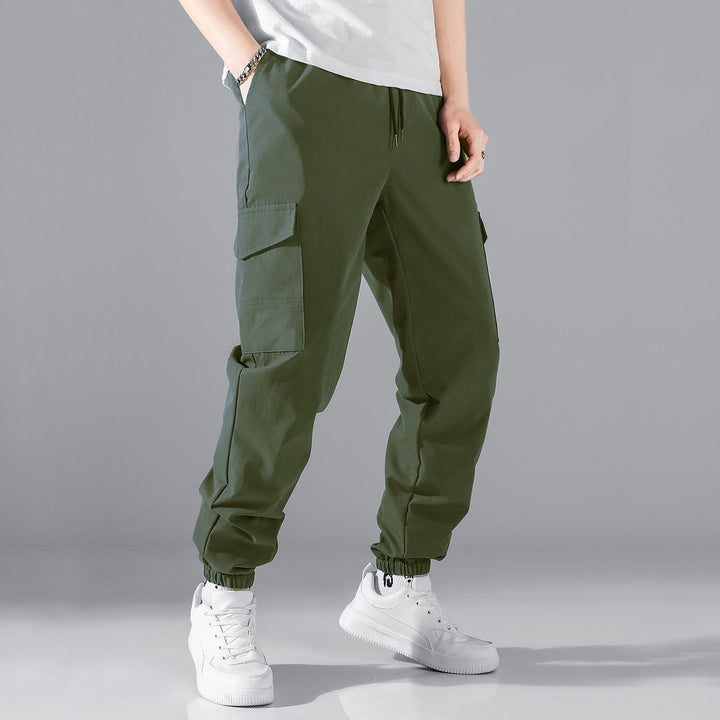 Men's cargo jogger pants with elastic waistband and side pockets Lune London