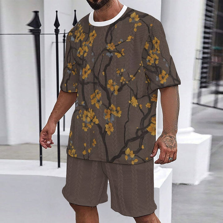 Casual men's set with floral print Amarae