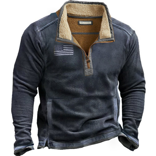 Fleece jacket for men with high collar and practical zip opening Amarae