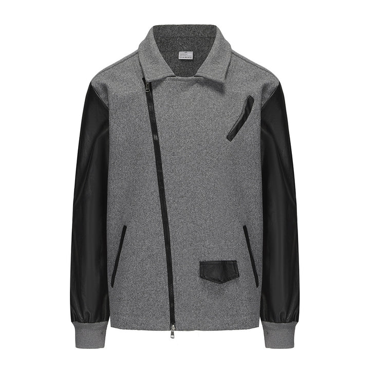 Fashionable combined fleece jacket for men with leather accents Lune London