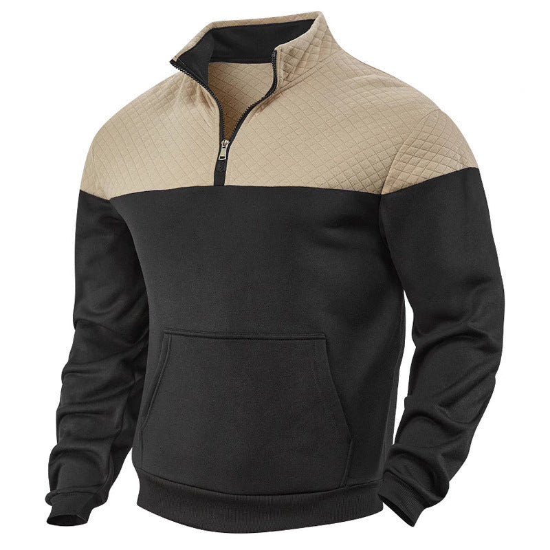 Men's hoodie with zip and textured outer material Chic and style
