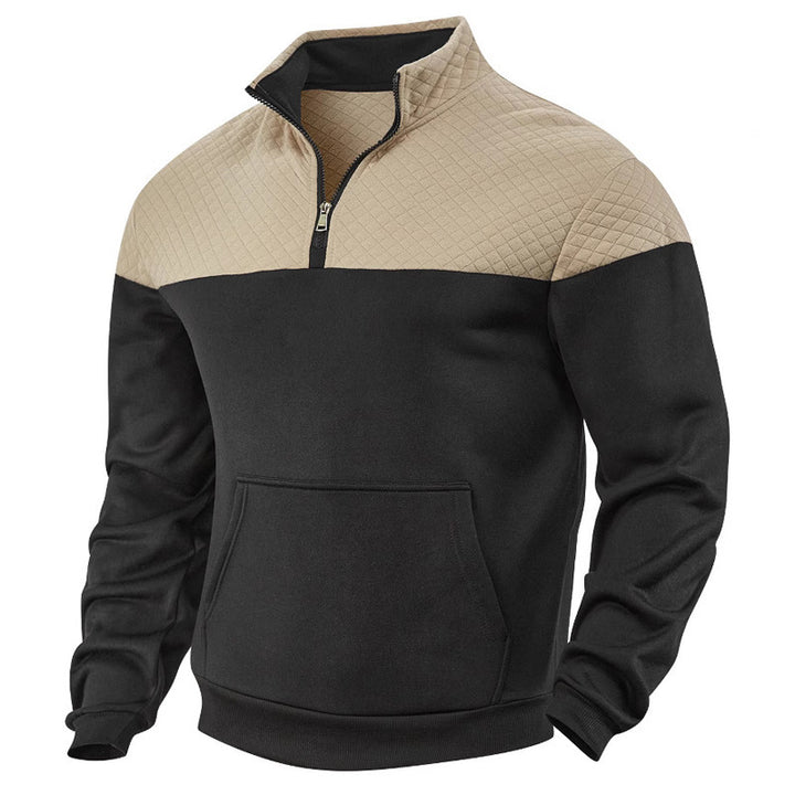 Men's hoodie with zip and textured outer material Chic and style