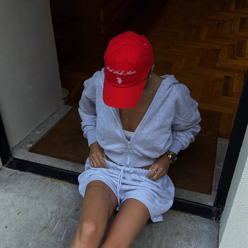 Casual women's set with short sleeves featuring a hoodie and comfortable elasticized waist Amarae