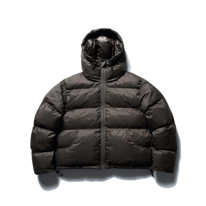 Unisex Short Boxy Puffer Jacket with Volume Hood, Water-Repellent Shell and Thermal Down Filling Amarae