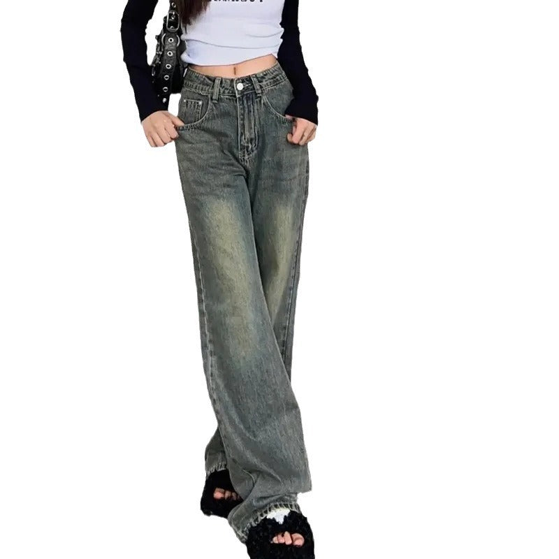 Jeans en denim taille haute ample pour femmes Chic & Stil