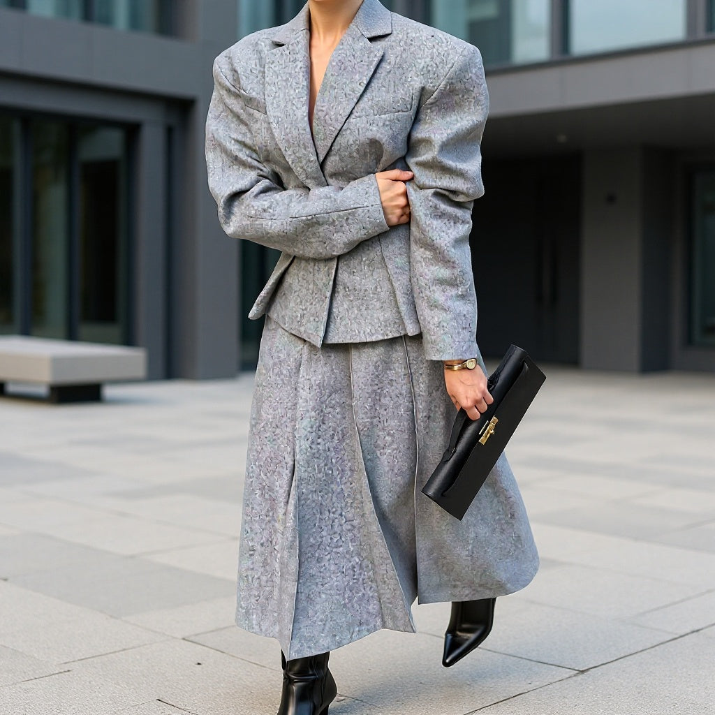 Ensemble de blazer et de jupe élégant pour femmes en tissu de haute qualité Chic & Stil