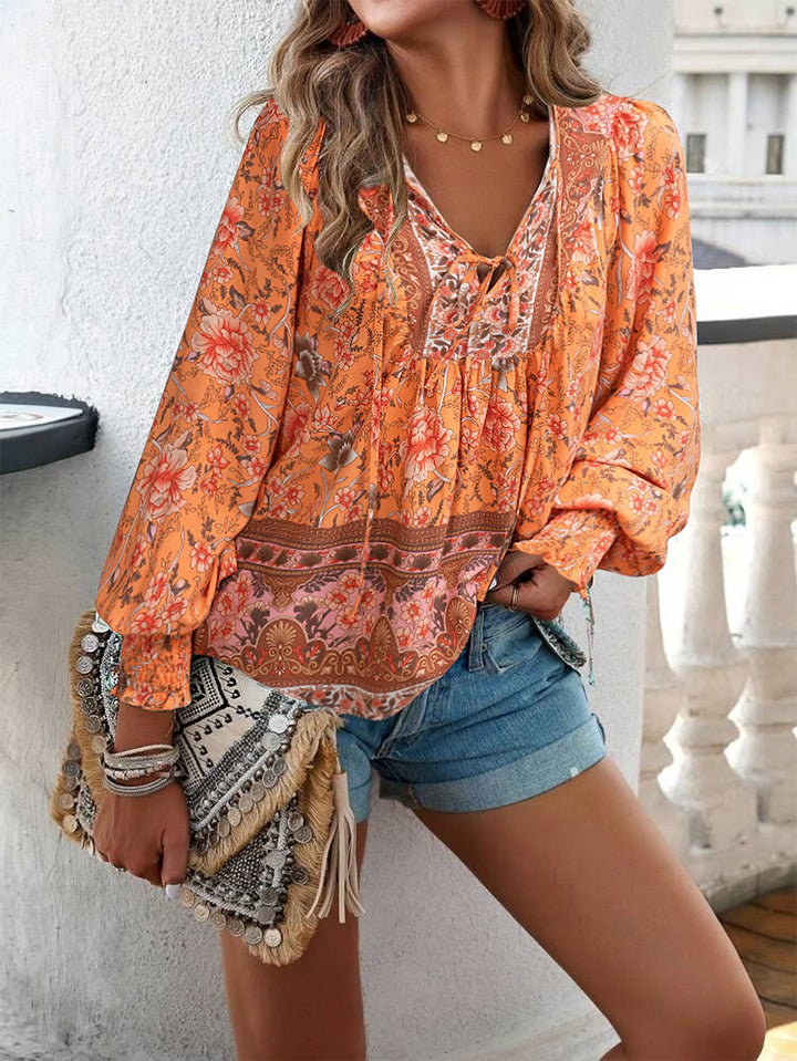 Lightweight women's blouse with a refined floral design and a relaxed fit Lune London