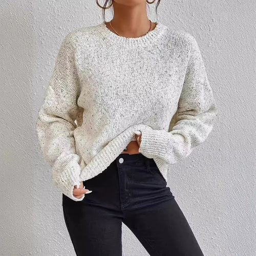 Casual knit sweater for women with raglan sleeves and structured fabric Amarae