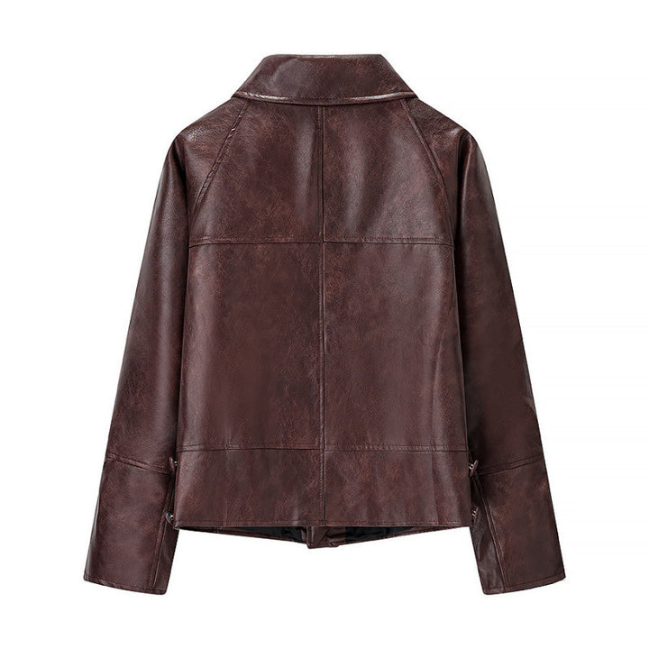 Veste en faux cuir pour femmes dans une coupe moderne avec des poches pratiques Chic & Stil