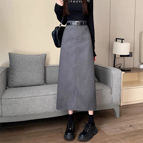Jupe maxi élégante pour femmes avec taille haute et poches latérales Chic & Stil