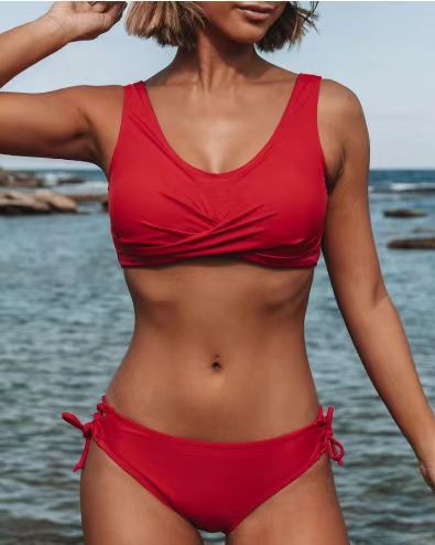 Women's Wrap Bikini Set with Elastic Cuffs and Fashionable V-Neck Lune London