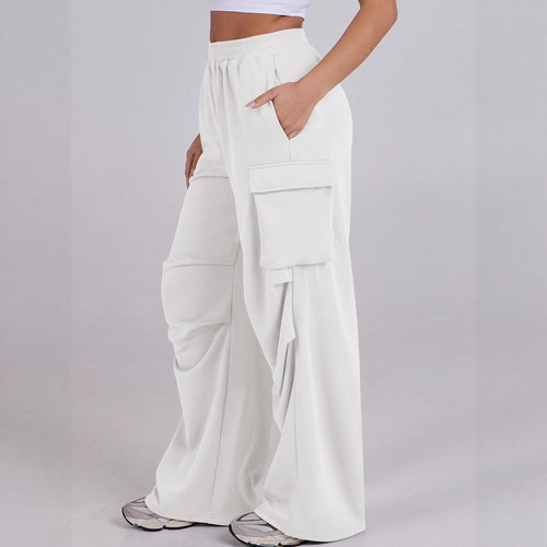 Pantalons cargo décontractés pour femmes avec taille élastique et jambes larges Chic & Stil