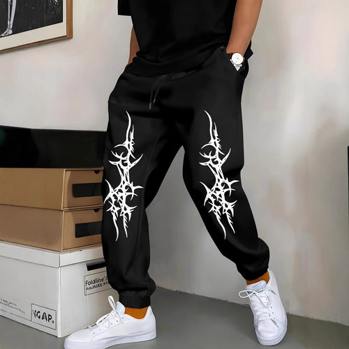 Men's Relaxed Fit Jogging Pants with Eye-Catching Graphic Design Chic & Stil