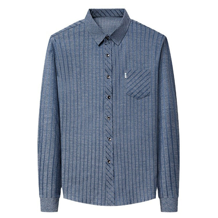 Elegant slim-fit long-sleeve shirt for men with structured design Lune London