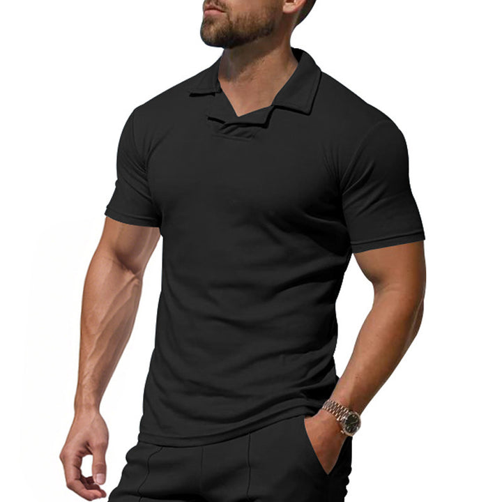 Men's Short Sporty Polo with Stylish Reversed Collar Lune London