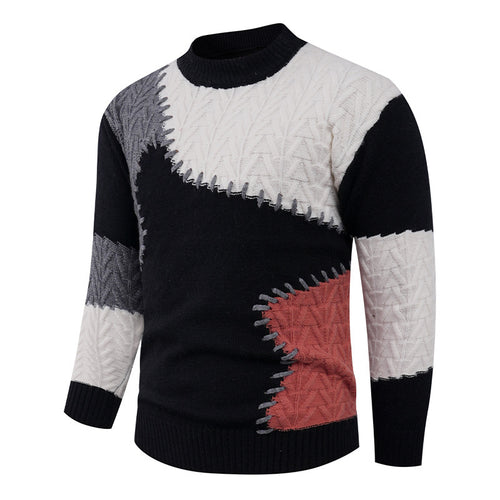 Fashion sweater for men with a unique patchwork design Amarae