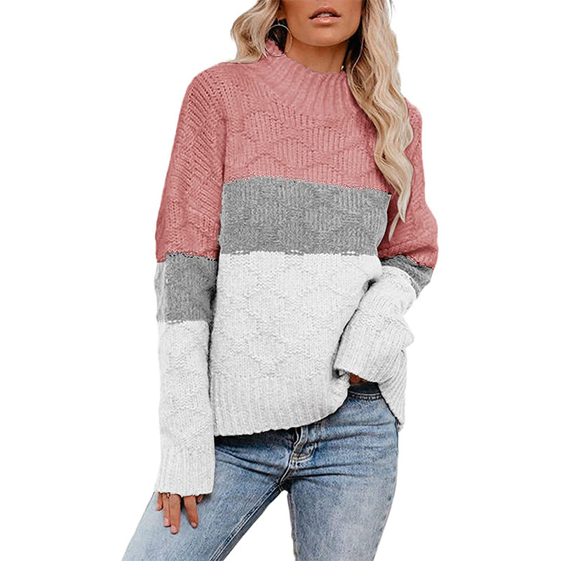 Women’s chunky knit sweater with modern block design Lune London