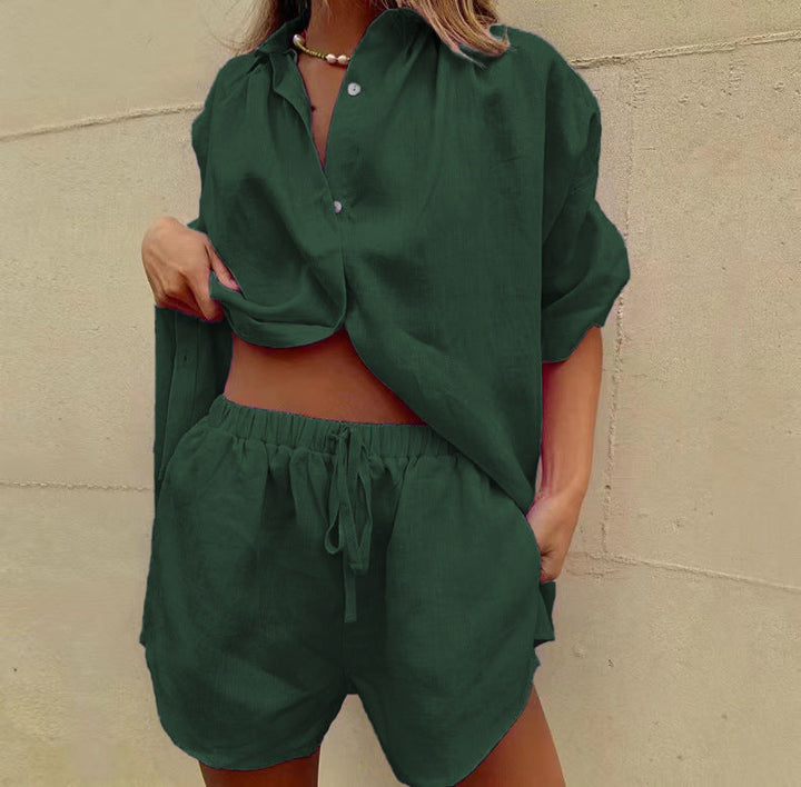 Women Casual Linen Top with Shorts Lune London