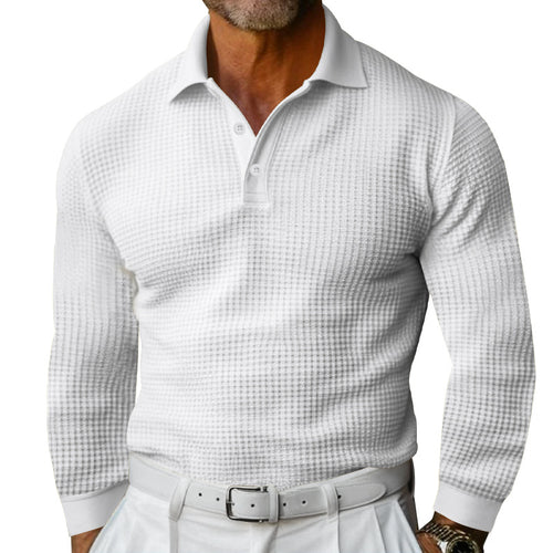Long sleeve polo for men with structured design and classic collar Amarae