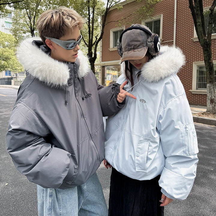 Sporty winter jacket for women with removable faux fur collar and practical pockets Lune London