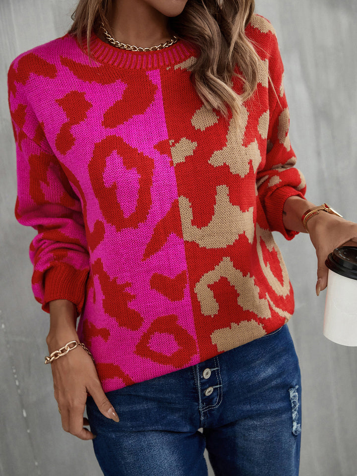 Pull coloré pour femmes avec motif léopard Chic & Stil