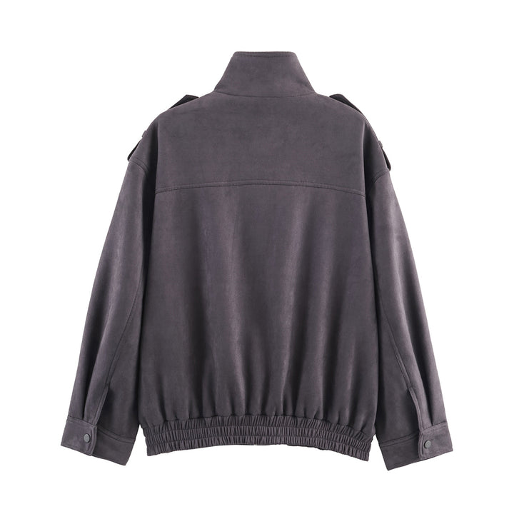 Women’s stylish utility jacket with high collar and practical pockets Lune London