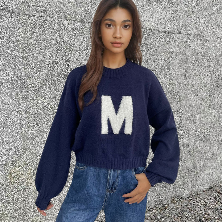 Casual women's sweater with a catchy letter pattern Lune London