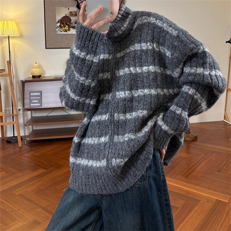 Knit sweater for women with high collar Lune London