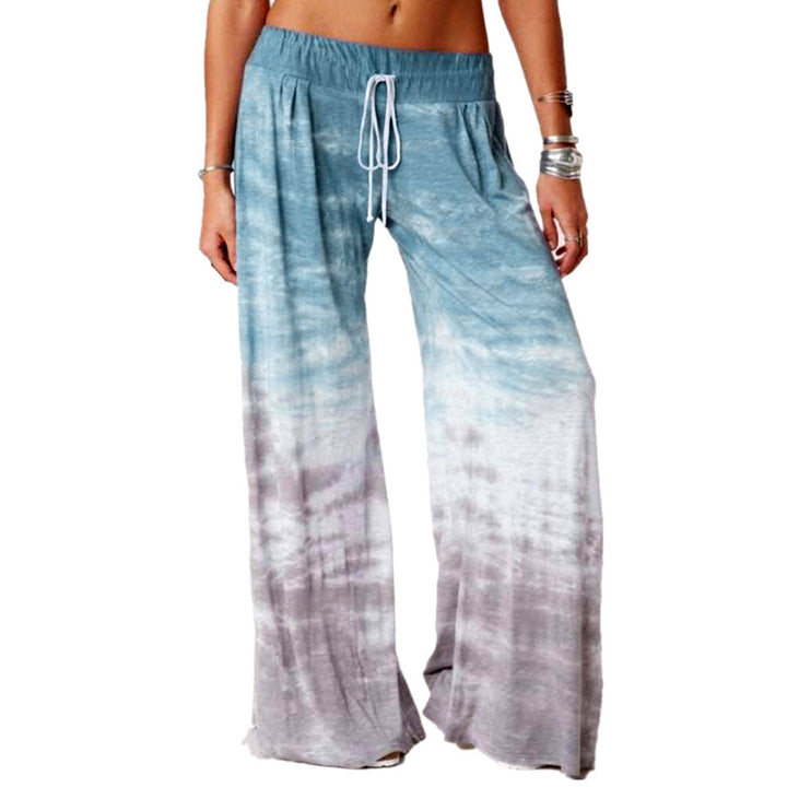Ladies wide batik pants with drawstring, pleats, and side pockets Amarae