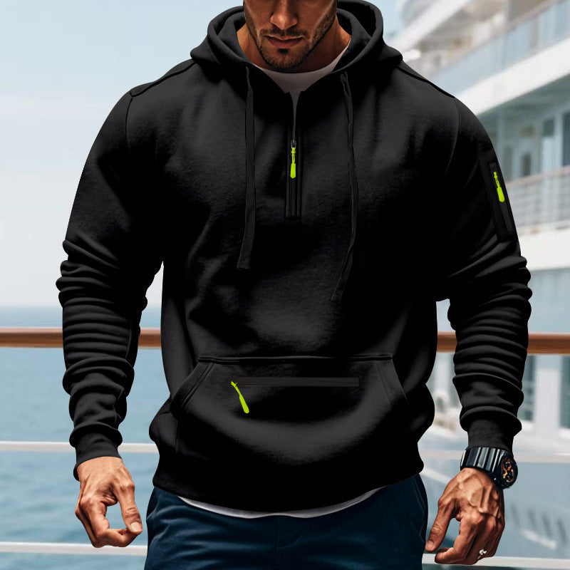 Sporty zip hoodie for men with practical pockets Lune London