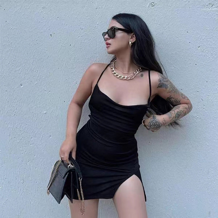 Chic Style Women's Mini Bodycon Dress with Slit