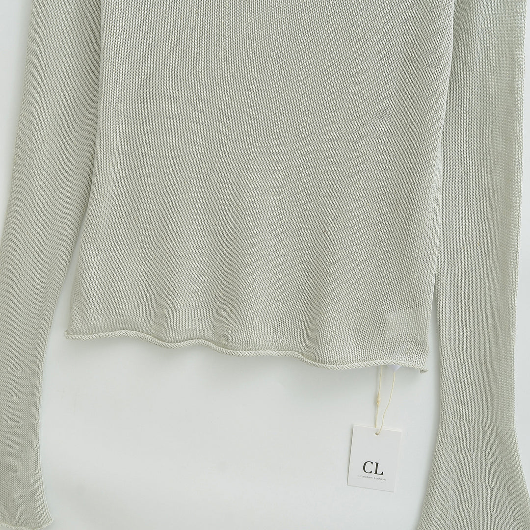 Women's Lightweight Fine Knit Long Sleeve with Flared Trumpet Sleeves Amarae