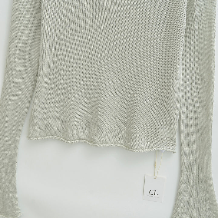 Women's Lightweight Fine Knit Long Sleeve with Flared Trumpet Sleeves Amarae