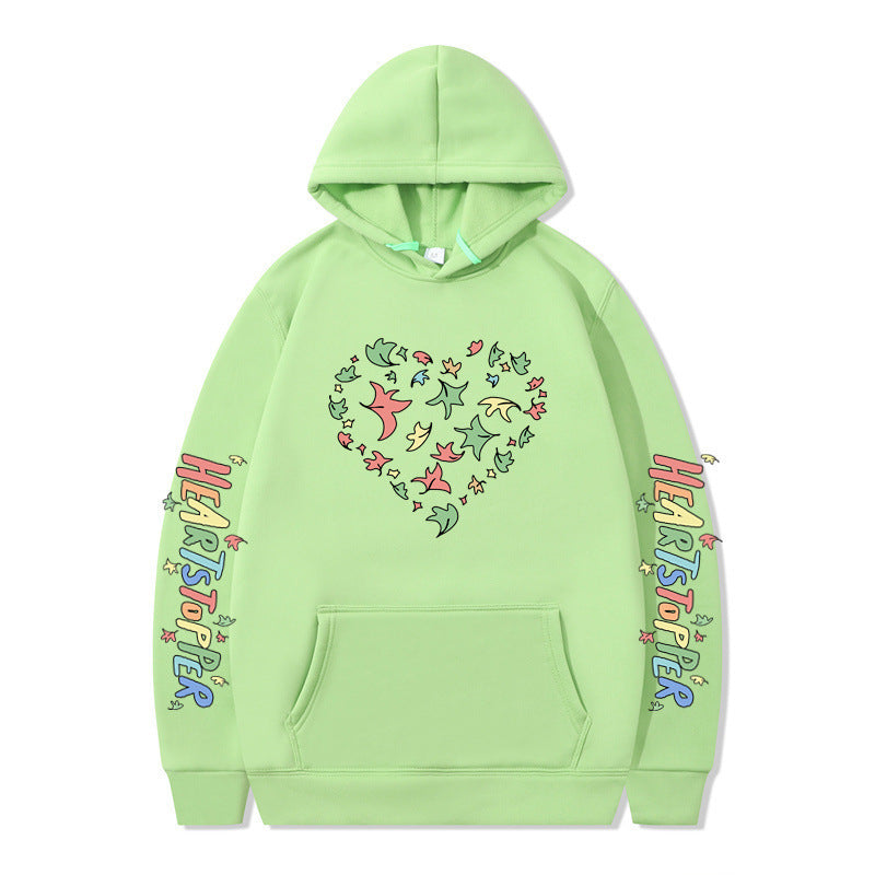 Women's hoodie with creative heart and leaf design Lune London