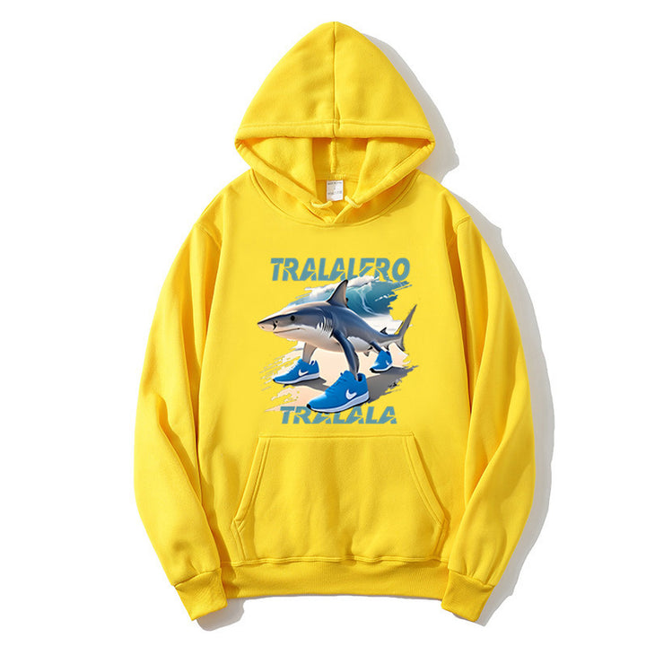 Women's hoodie with funny shark motif and graphic elements Chic & Stil