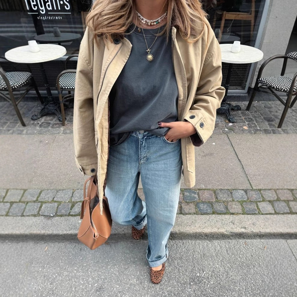 Dame loisirs Veste utilitaire avec fermeture éclair pratique et poches latérales confortables Chic & Stil