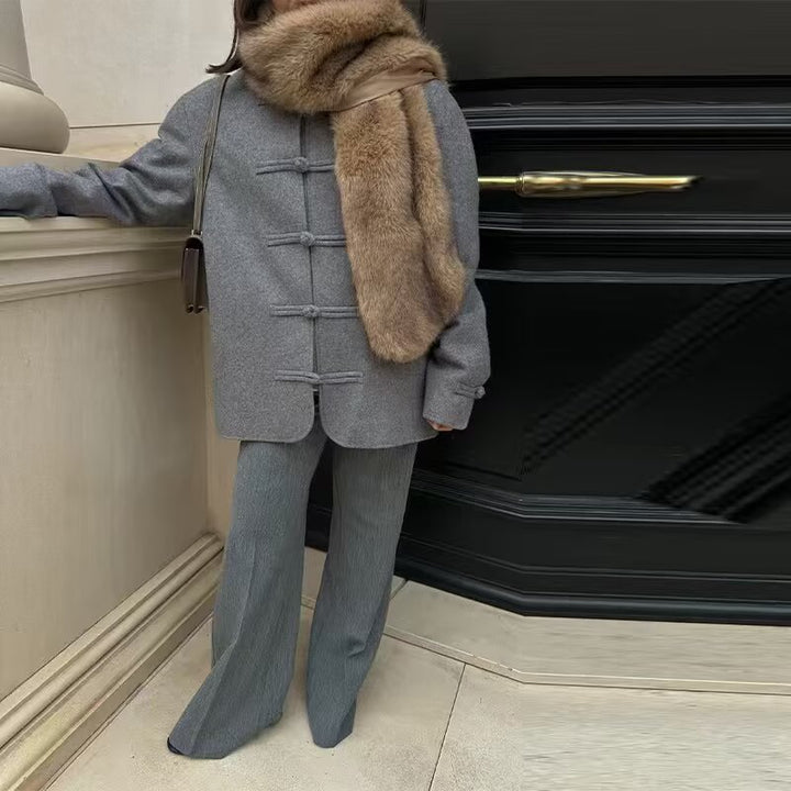 Women's Wool Duffle Coat with Toggle Closures and Oversized Silhouette Amarae